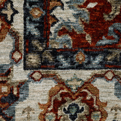 Aberdeen 562R1 Red/ Ivory Traditional Area Rug by Oriental Weavers