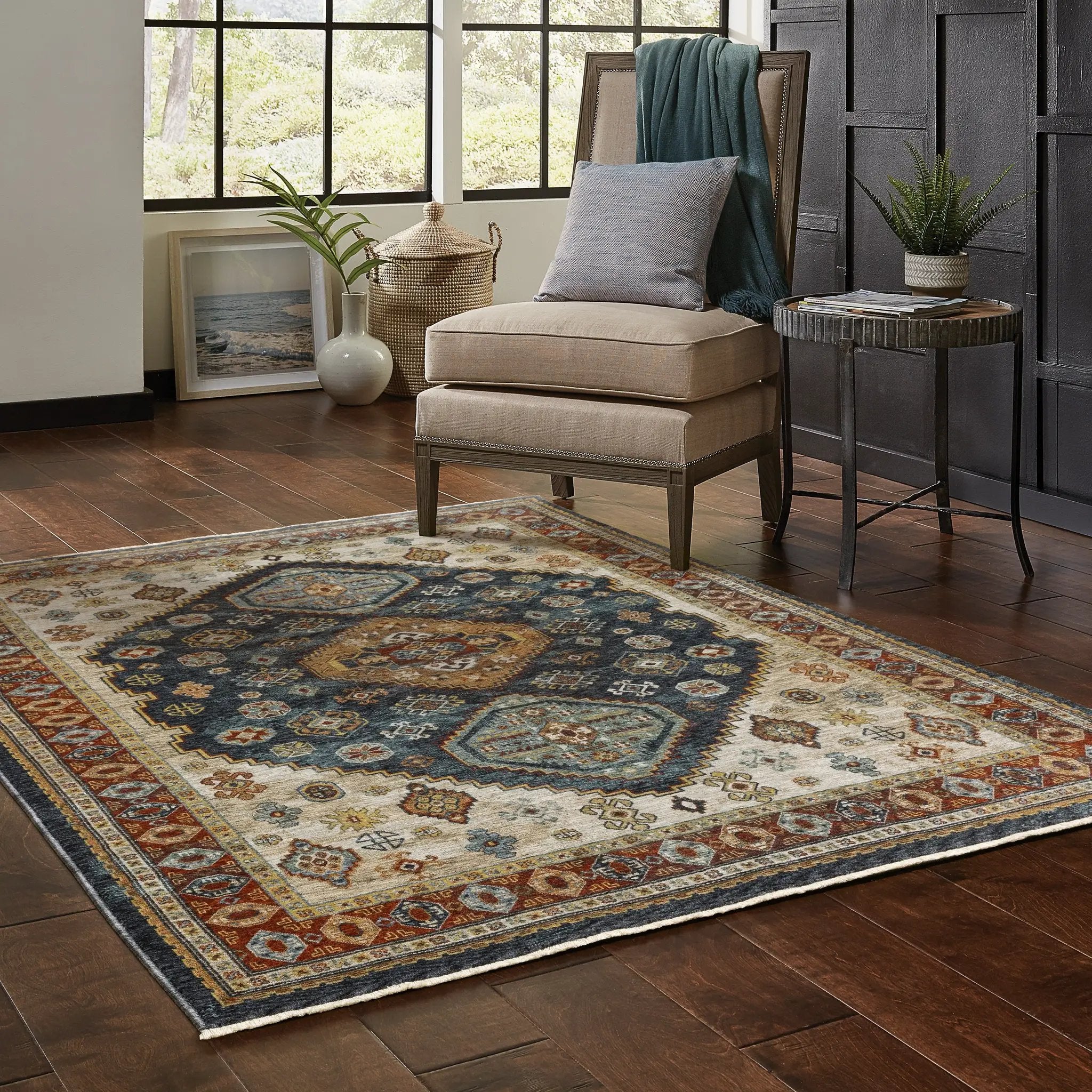 Aberdeen 005W1 Blue/ Multi Area Rug by Oriental Weavers