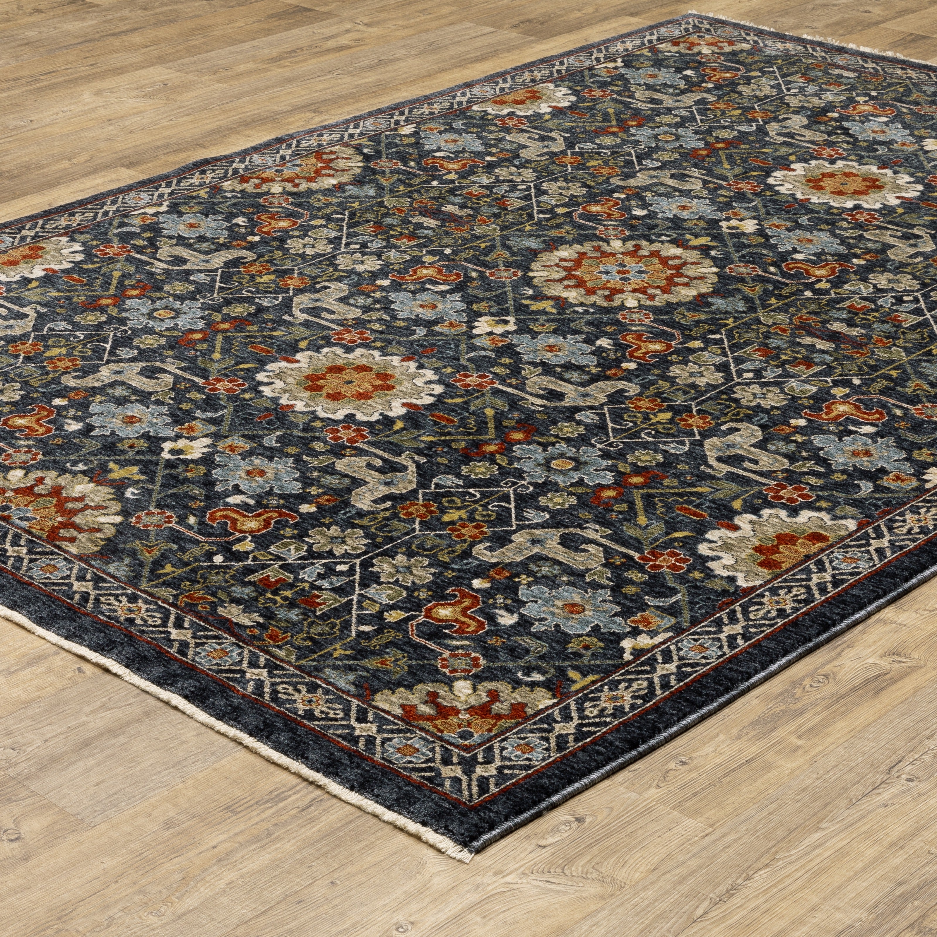 Aberdeen 006B1 Blue/ Multi Traditional Area Rug by Oriental Weavers