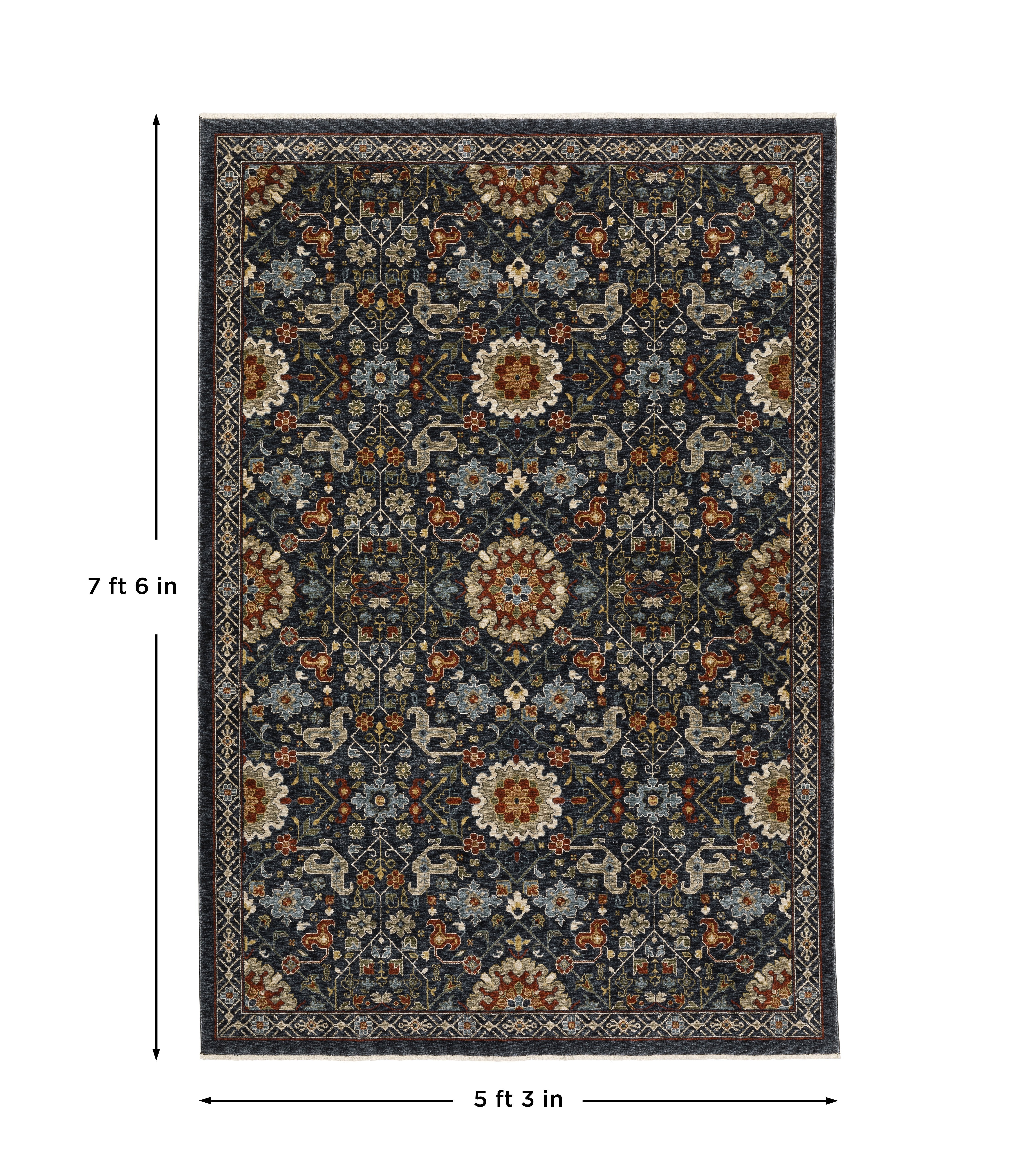 Aberdeen 006B1 Blue/ Multi Traditional Area Rug by Oriental Weavers