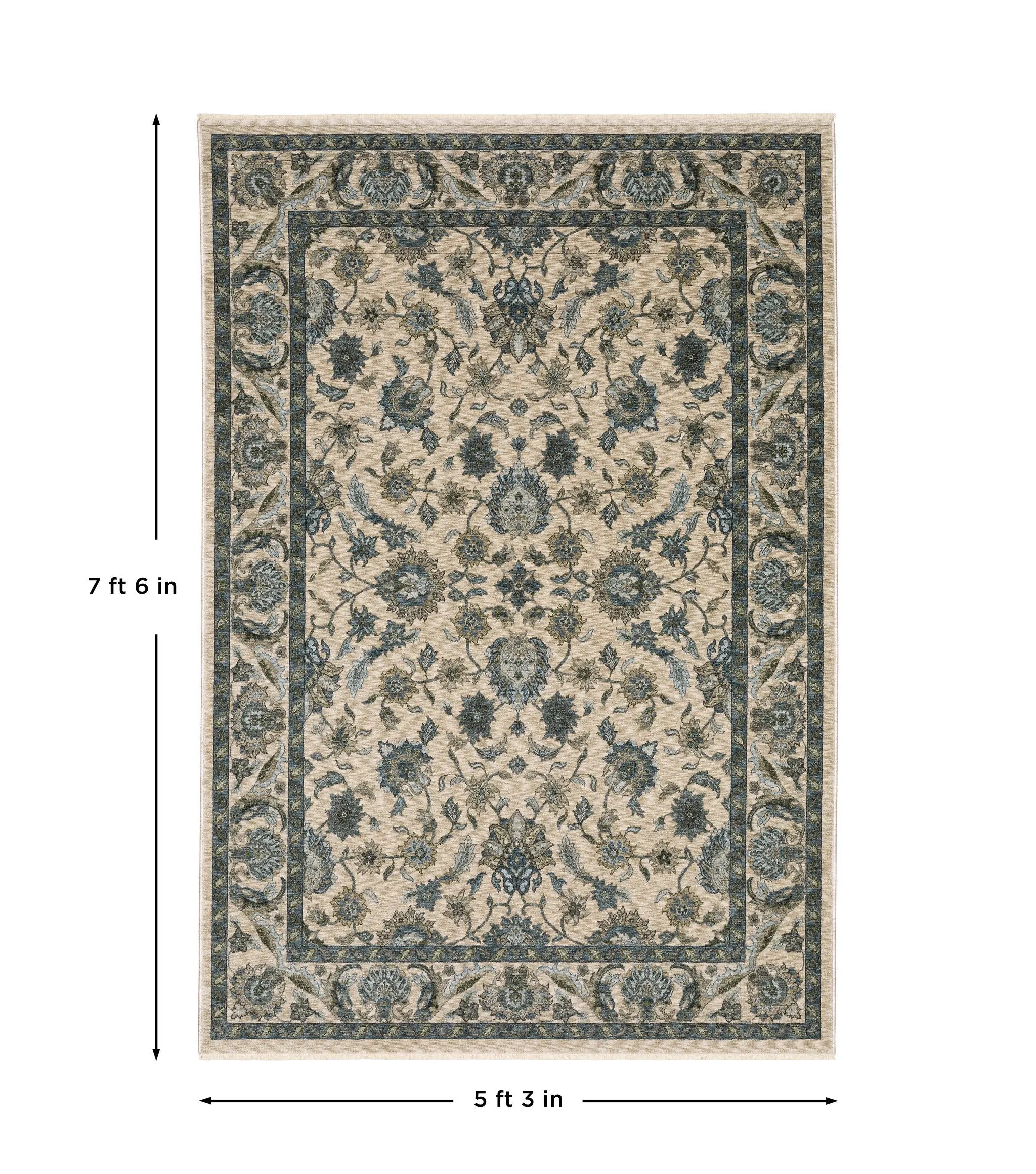 Aberdeen 070I1 Beige/ Blue Area Rug by Oriental Weavers