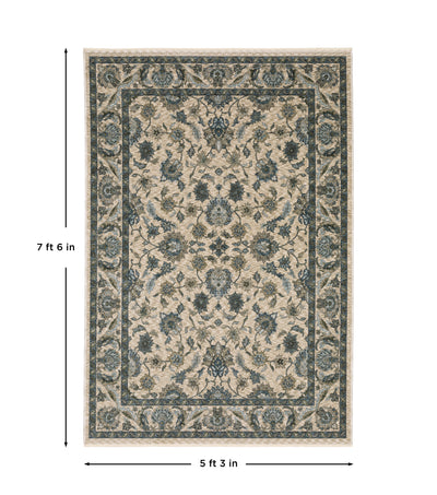 Aberdeen 070I1 Beige/ Blue Traditional Area Rug by Oriental Weavers