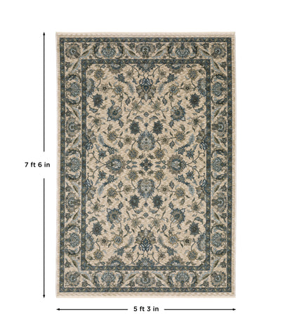 Aberdeen 070I1 Beige/ Blue Traditional Area Rug by Oriental Weavers