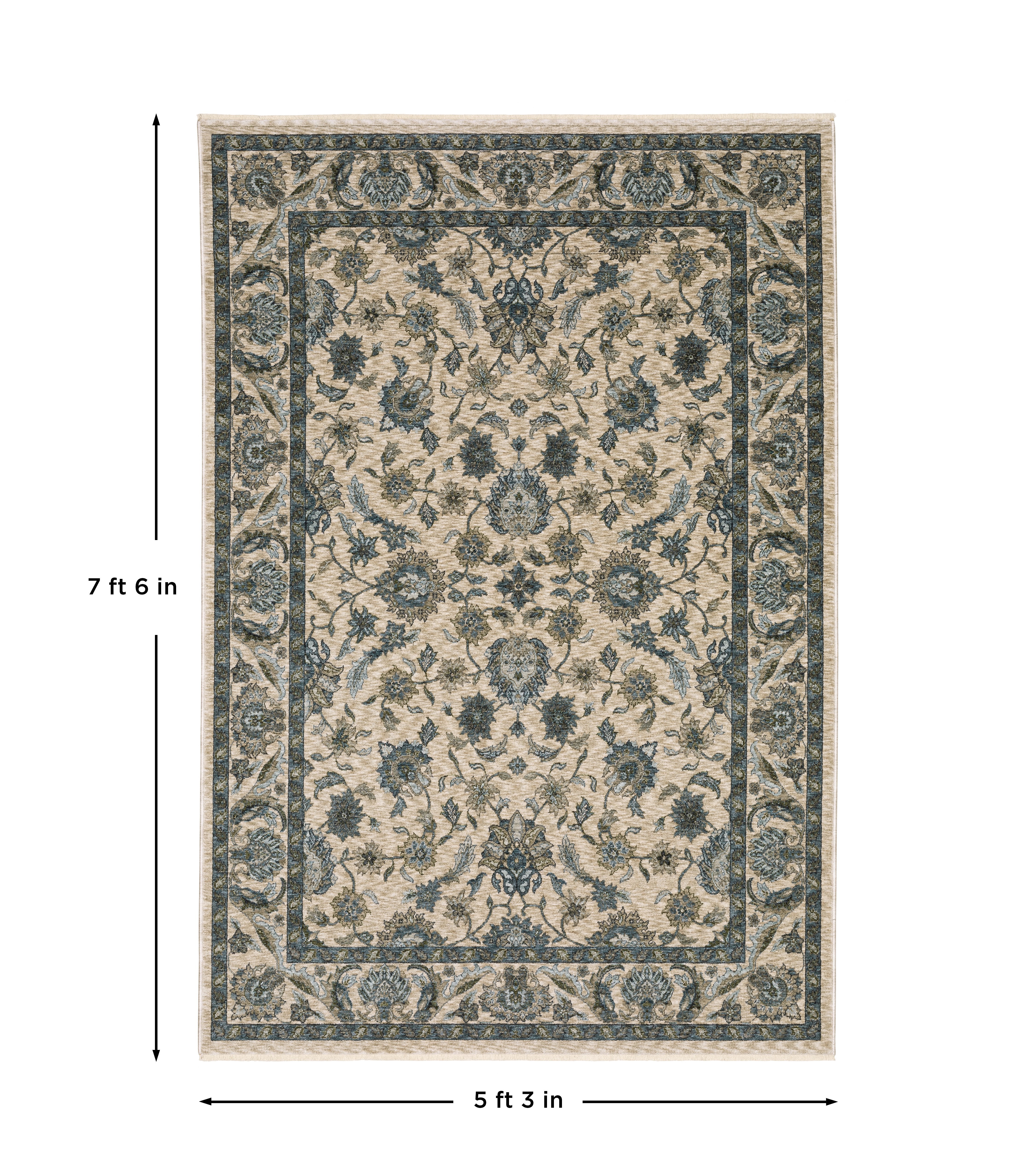 Aberdeen 070I1 Beige/ Blue Traditional Area Rug by Oriental Weavers