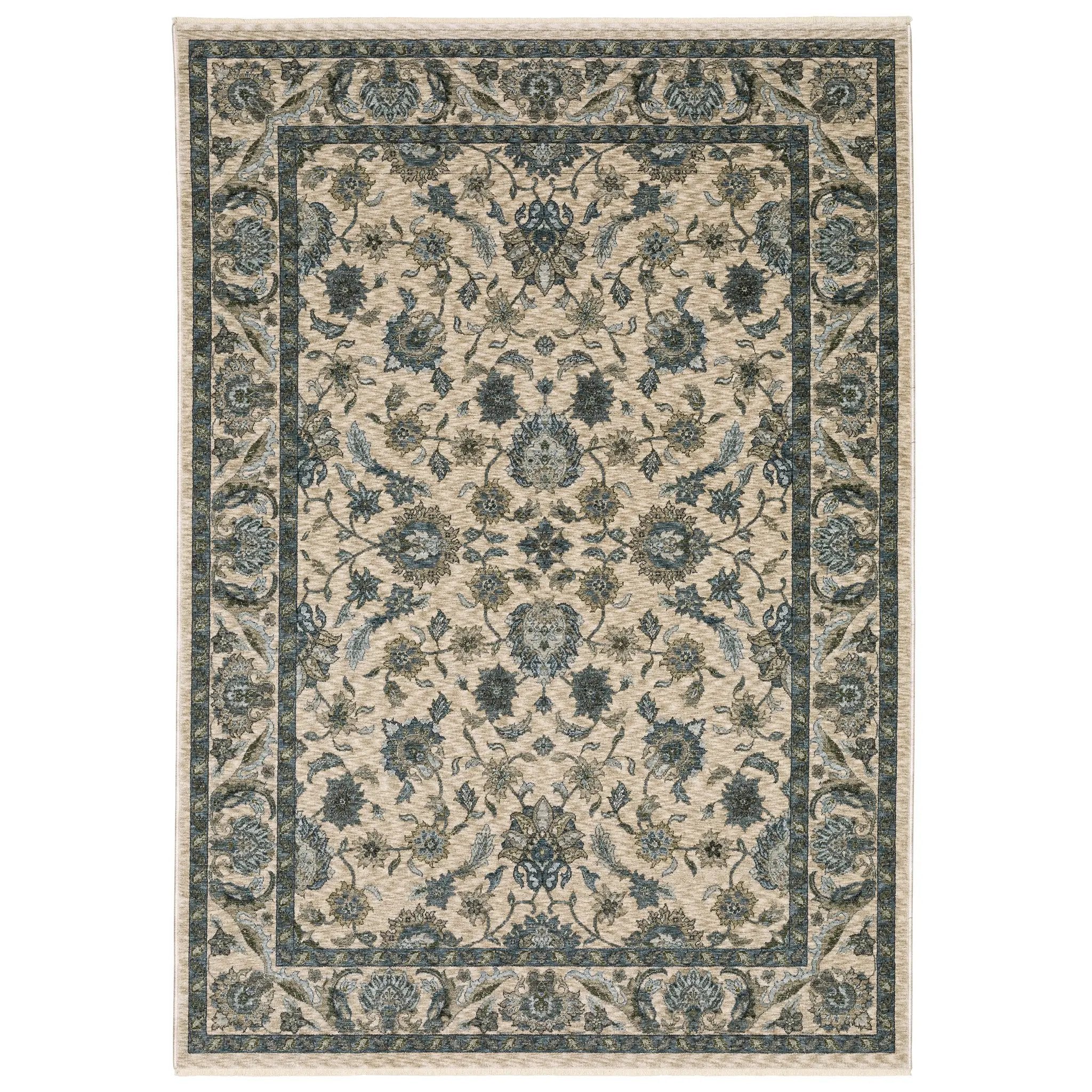 Aberdeen 070I1 Beige/ Blue Area Rug by Oriental Weavers