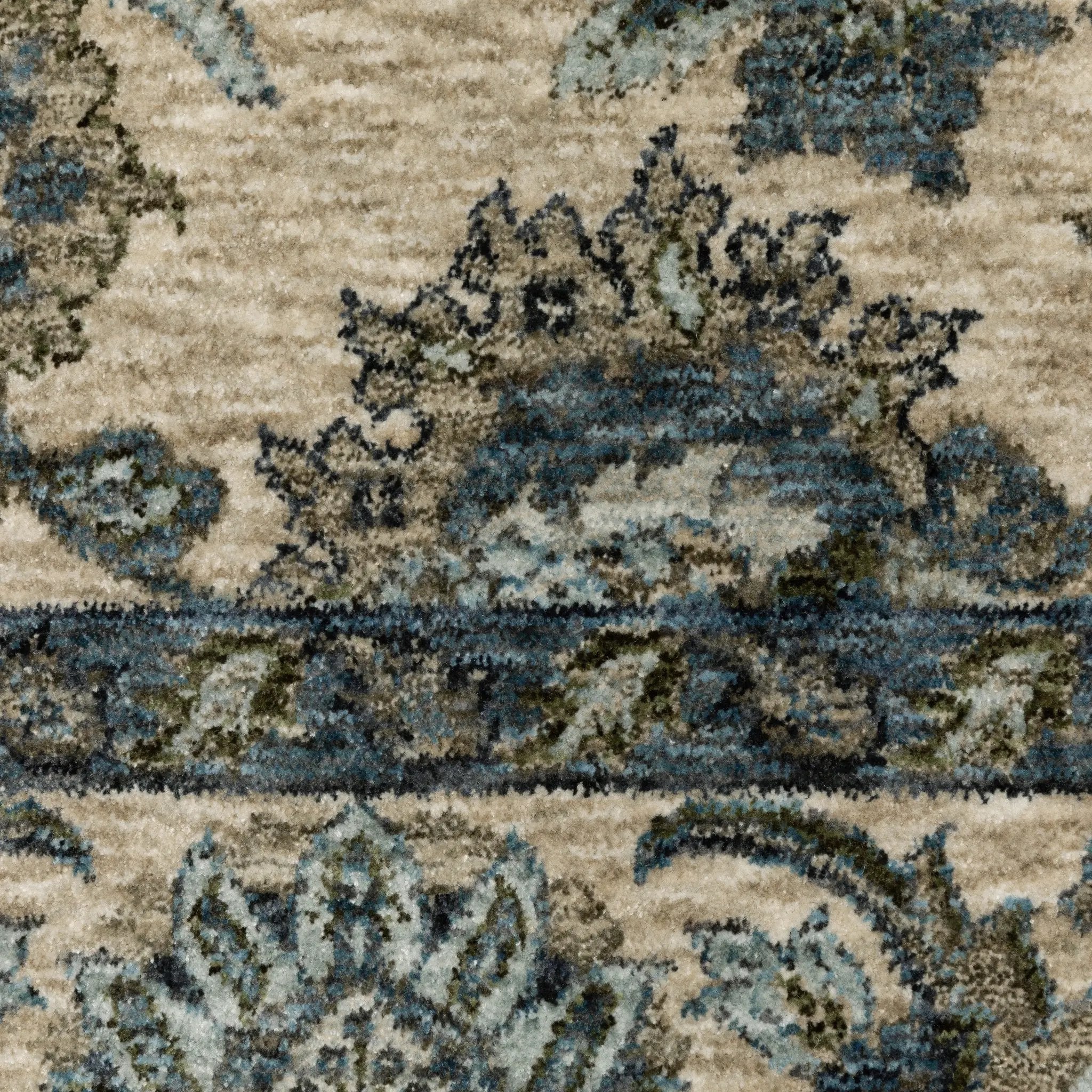Aberdeen 070I1 Beige/ Blue Area Rug by Oriental Weavers