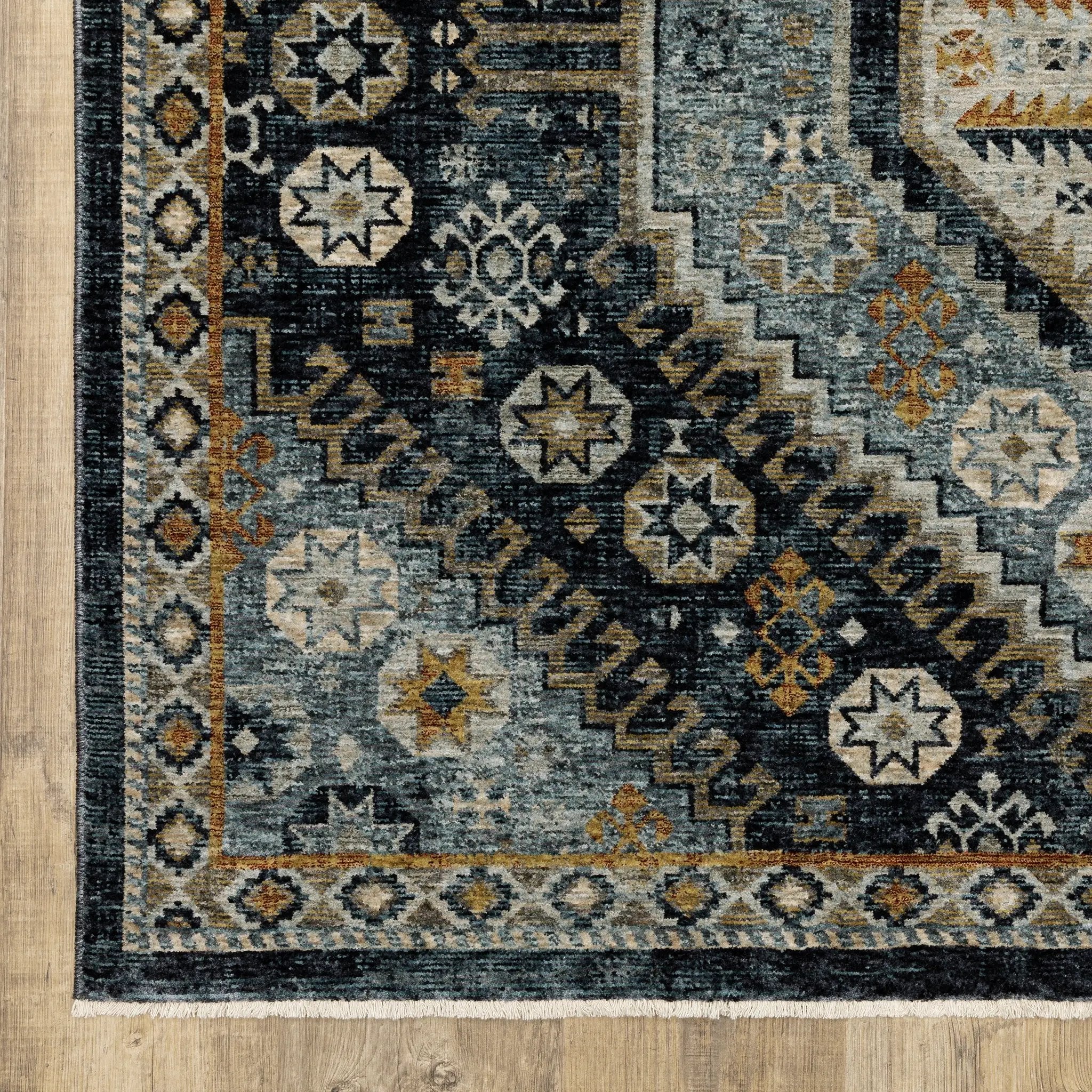Aberdeen 7150B Blue/ Gold Area Rug by Oriental Weavers