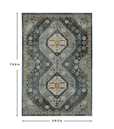 Aberdeen 7150B Blue/ Gold Traditional Area Rug by Oriental Weavers