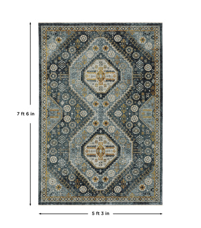 Aberdeen 7150B Blue/ Gold Traditional Area Rug by Oriental Weavers