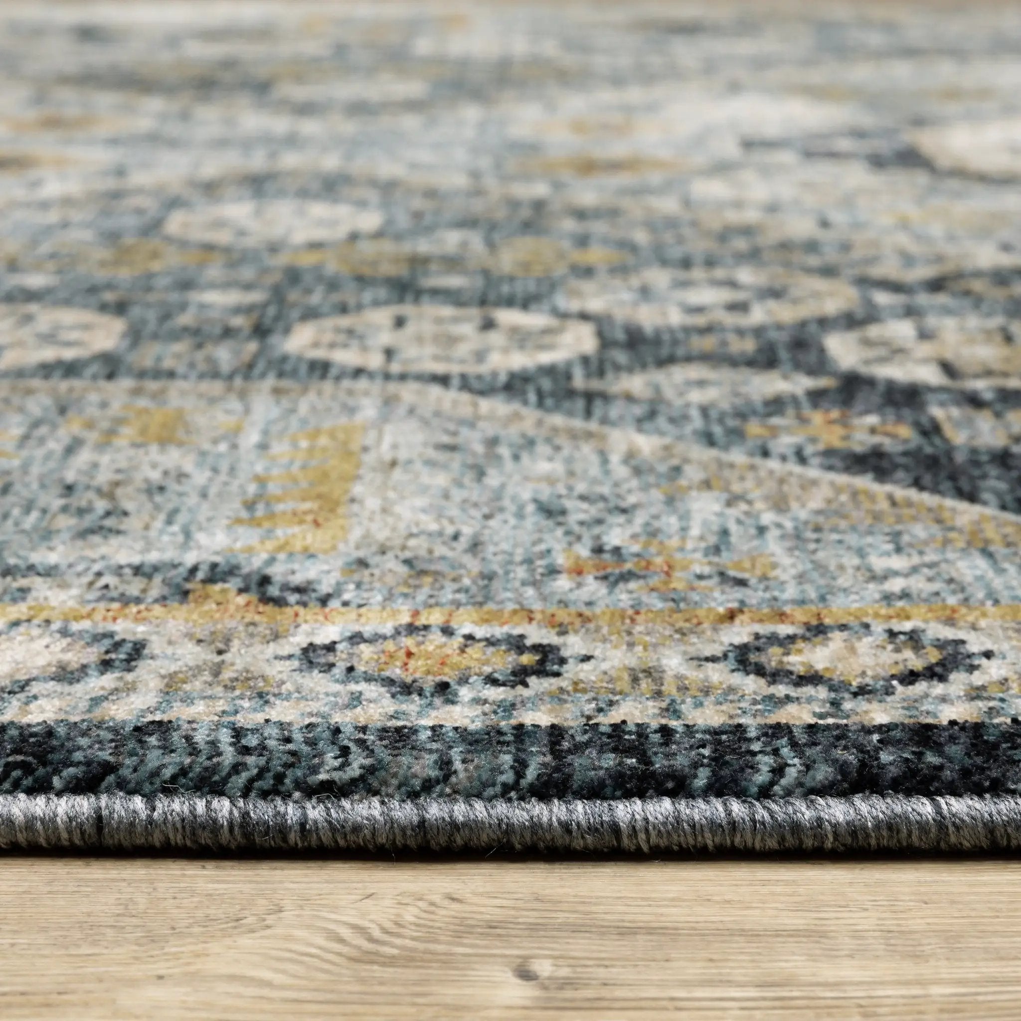Aberdeen 7150B Blue/ Gold Area Rug by Oriental Weavers