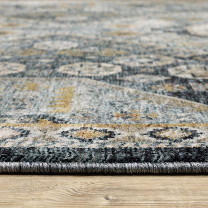 Aberdeen 7150B Blue/ Gold Traditional Area Rug by Oriental Weavers