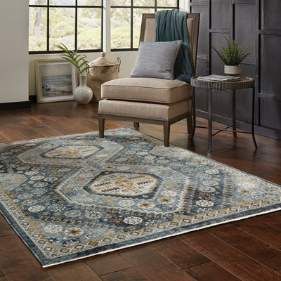 Aberdeen 7150B Blue/ Gold Traditional Area Rug by Oriental Weavers