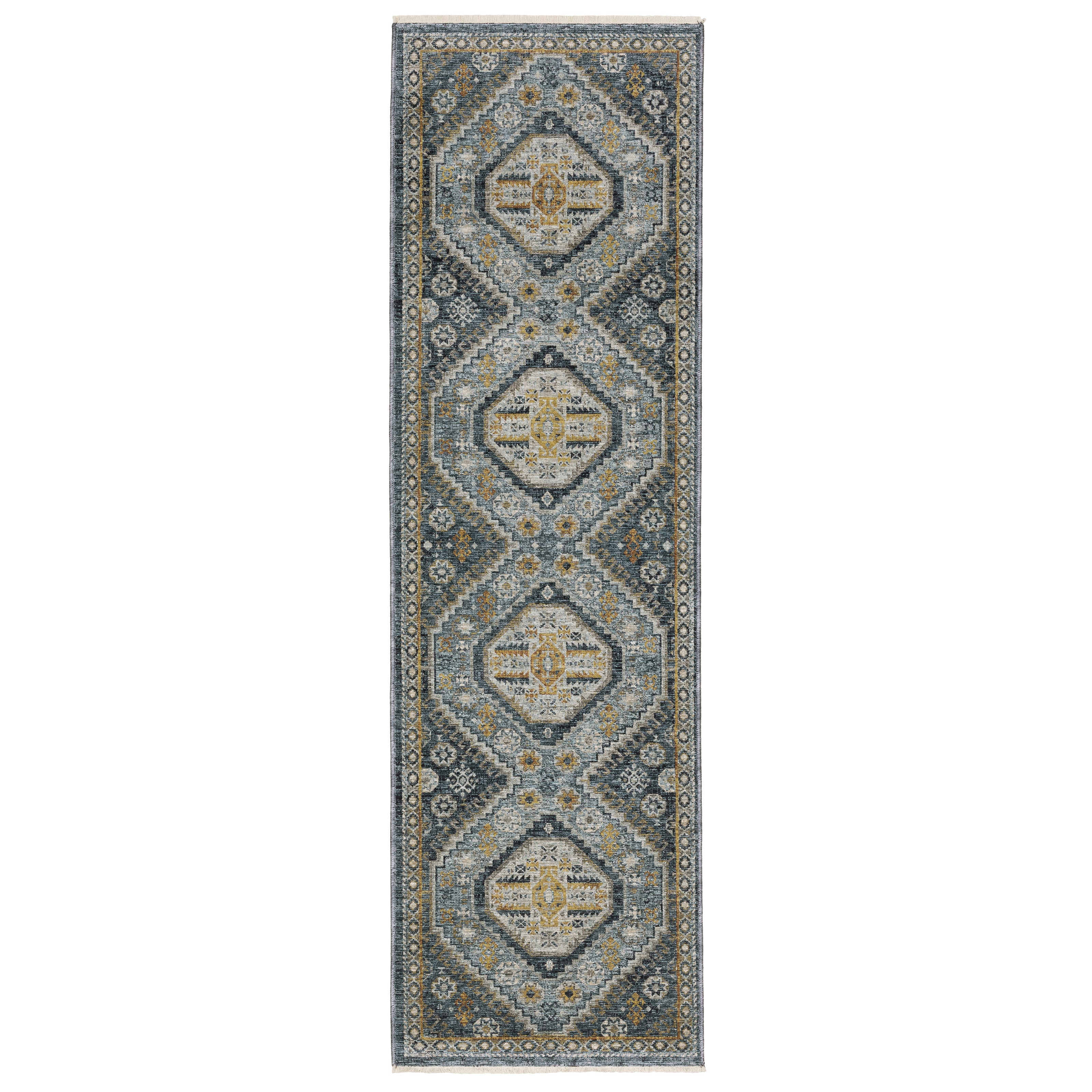 Aberdeen 7150B Blue/ Gold Traditional Area Rug by Oriental Weavers