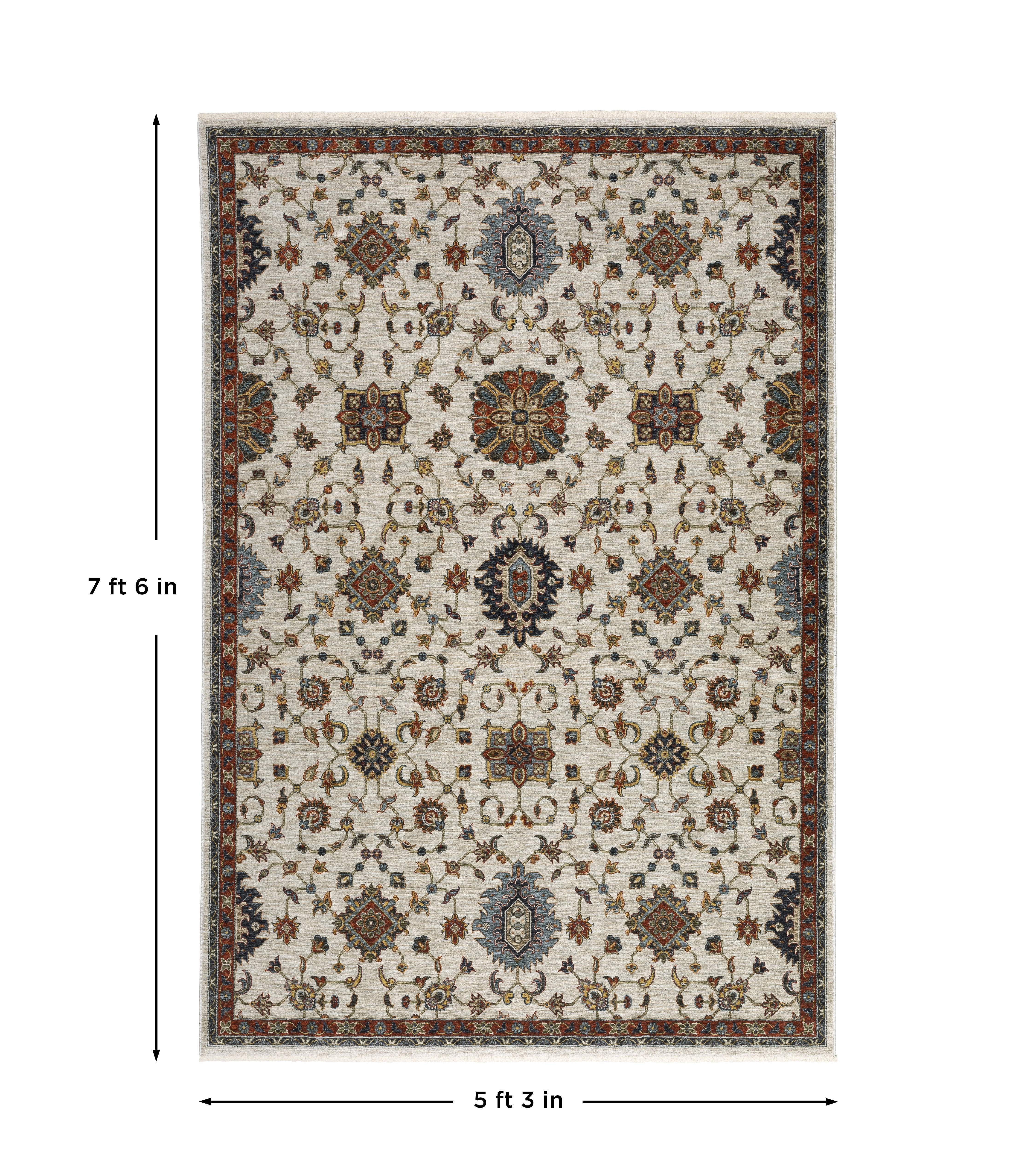 Aberdeen 751W1 Ivory/ Multi Traditional Area Rug by Oriental Weavers