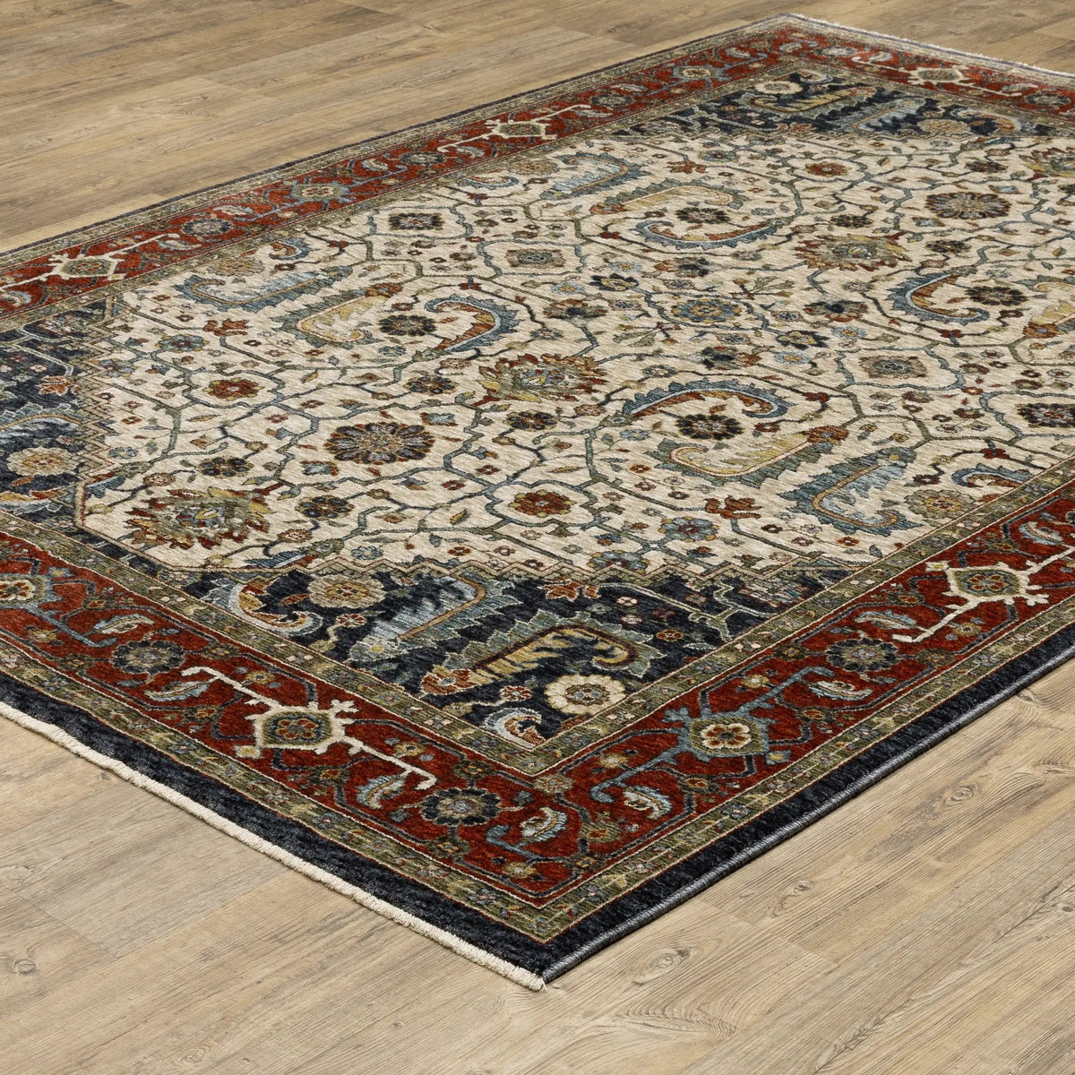 Aberdeen 752W1 Ivory/ Red Area Rug by Oriental Weavers