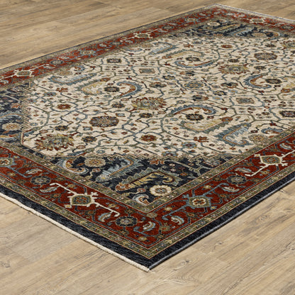 Aberdeen 752W1 Ivory/ Red Traditional Area Rug by Oriental Weavers