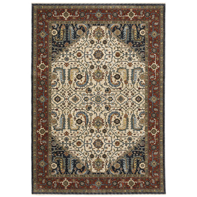 Aberdeen 752W1 Ivory/ Red Traditional Area Rug by Oriental Weavers