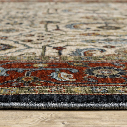 Aberdeen 752W1 Ivory/ Red Traditional Area Rug by Oriental Weavers