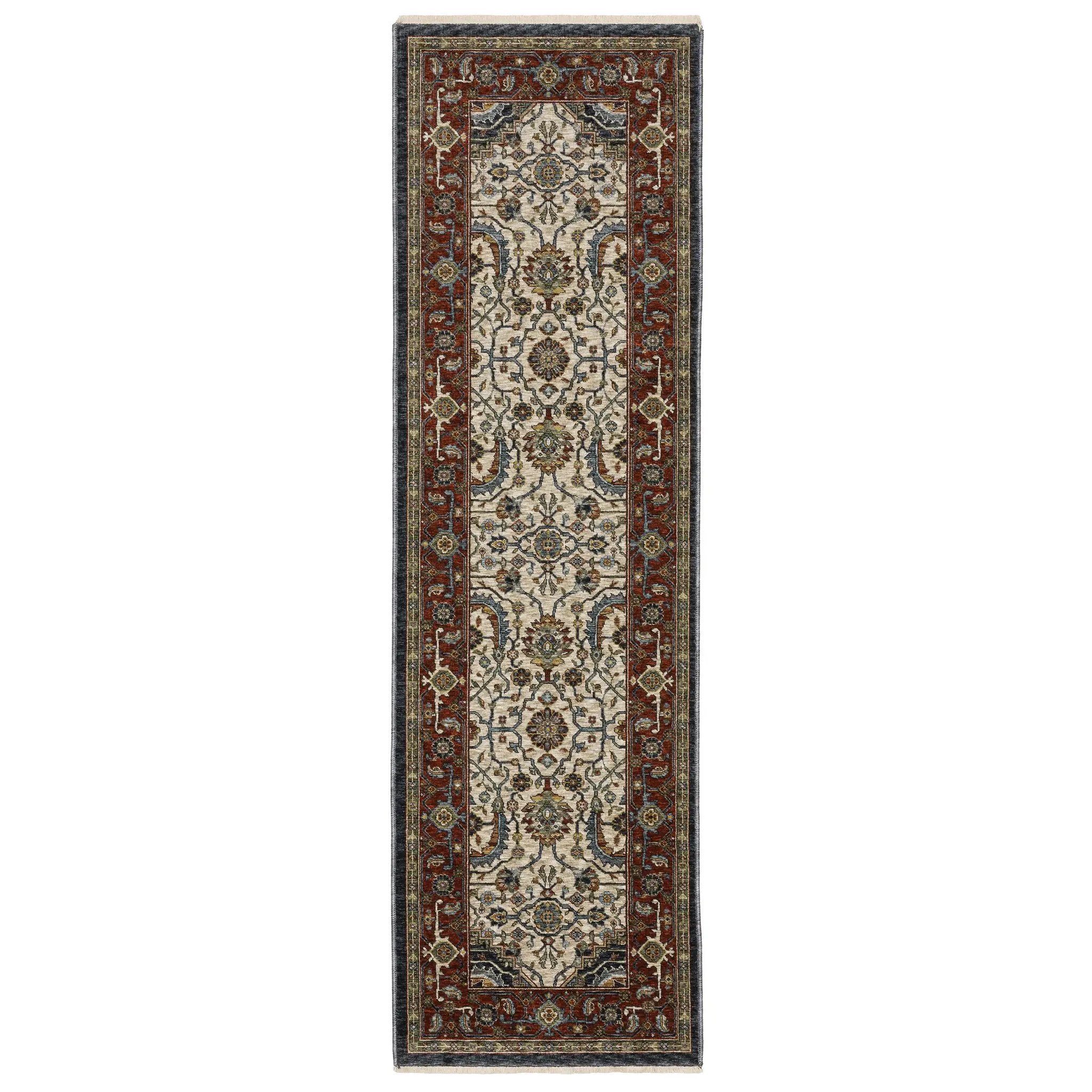 Aberdeen 752W1 Ivory/ Red Area Rug by Oriental Weavers