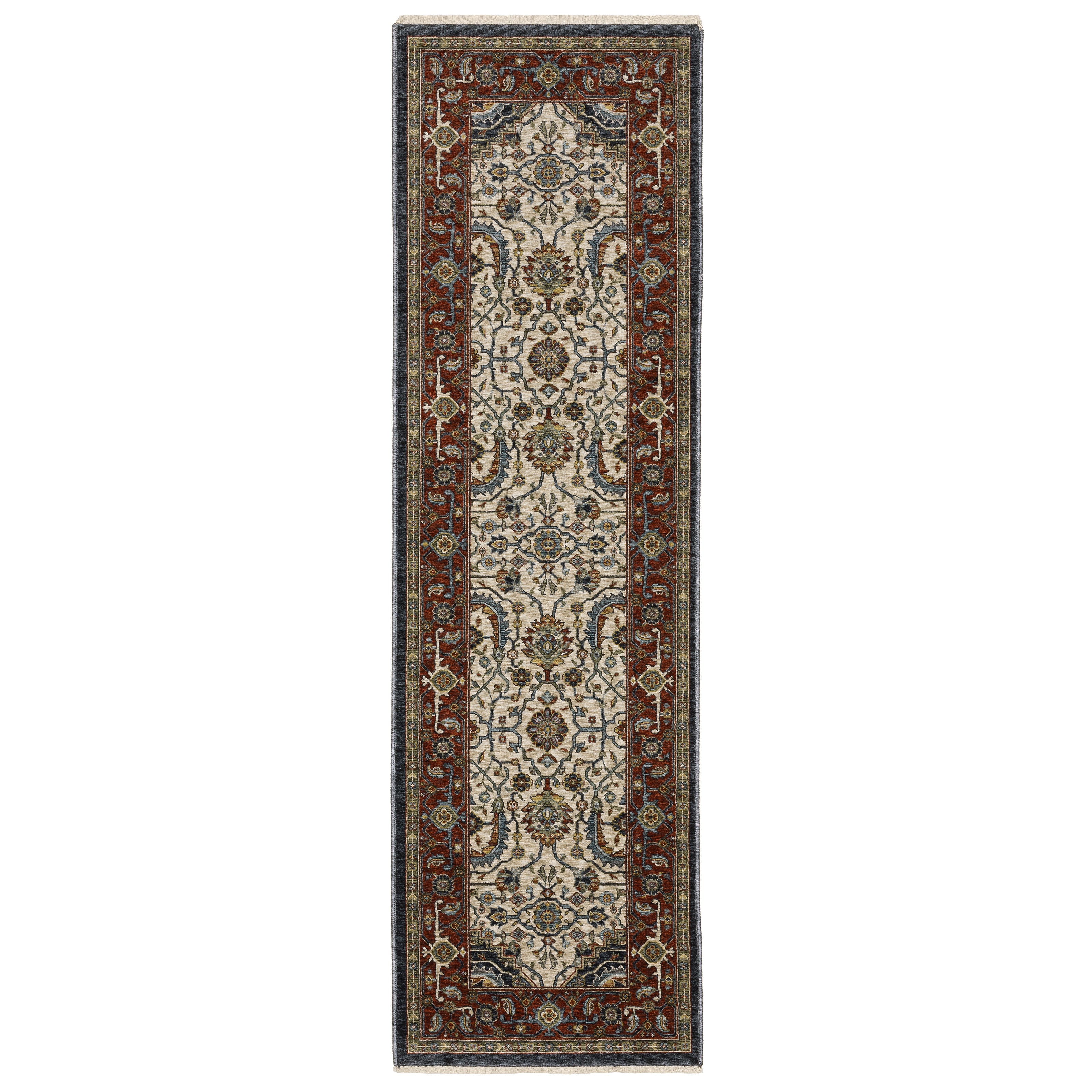 Aberdeen 752W1 Ivory/ Red Traditional Area Rug by Oriental Weavers