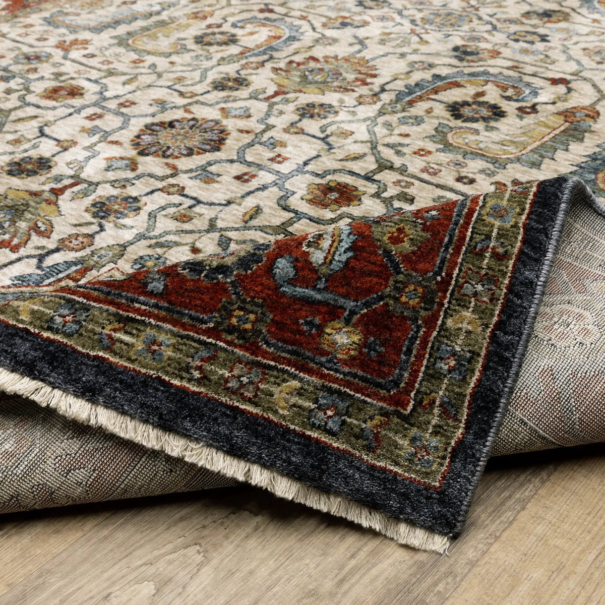 Aberdeen 752W1 Ivory/ Red Area Rug by Oriental Weavers