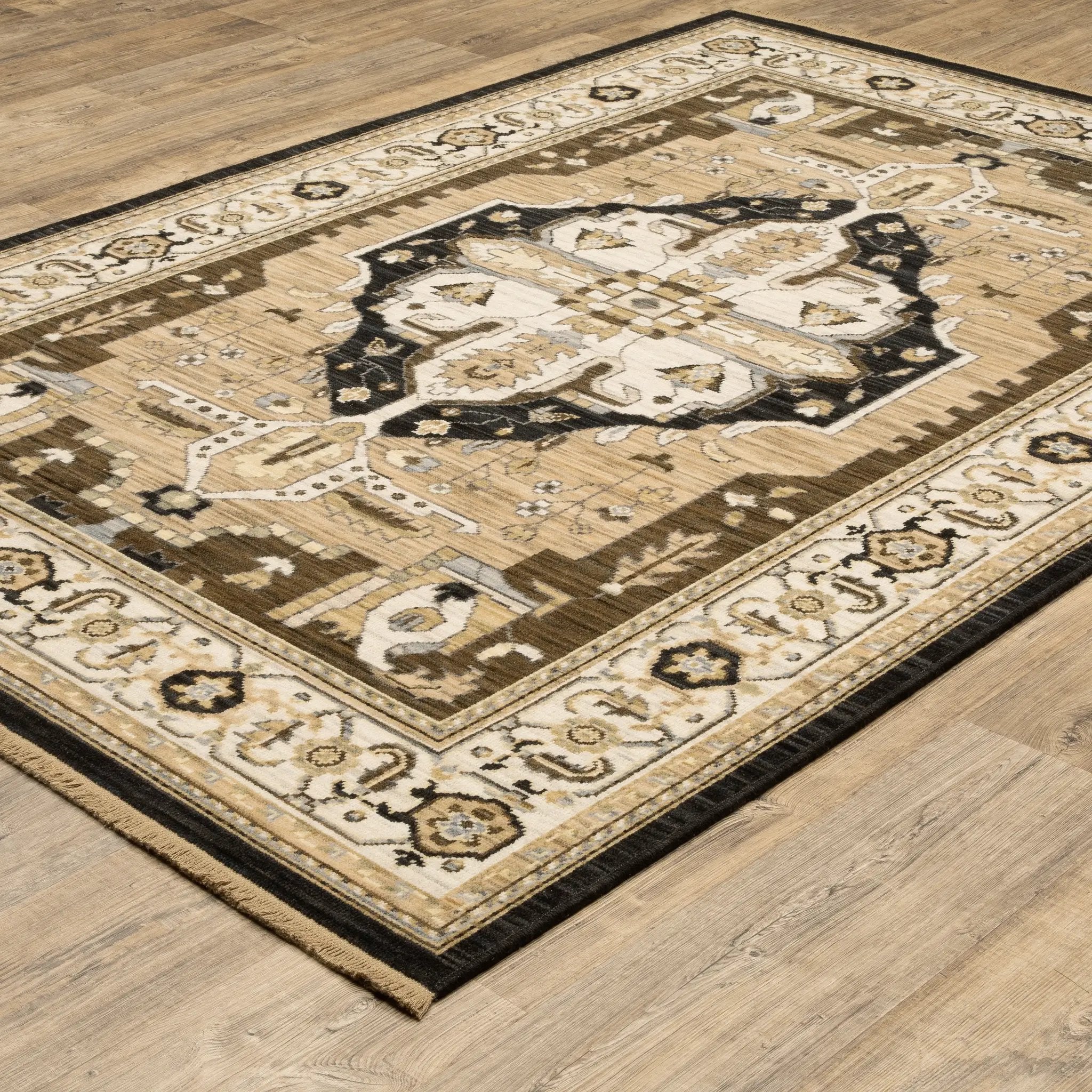 Acacia ACA08 Tan/ Black Area Rug by Oriental Weavers