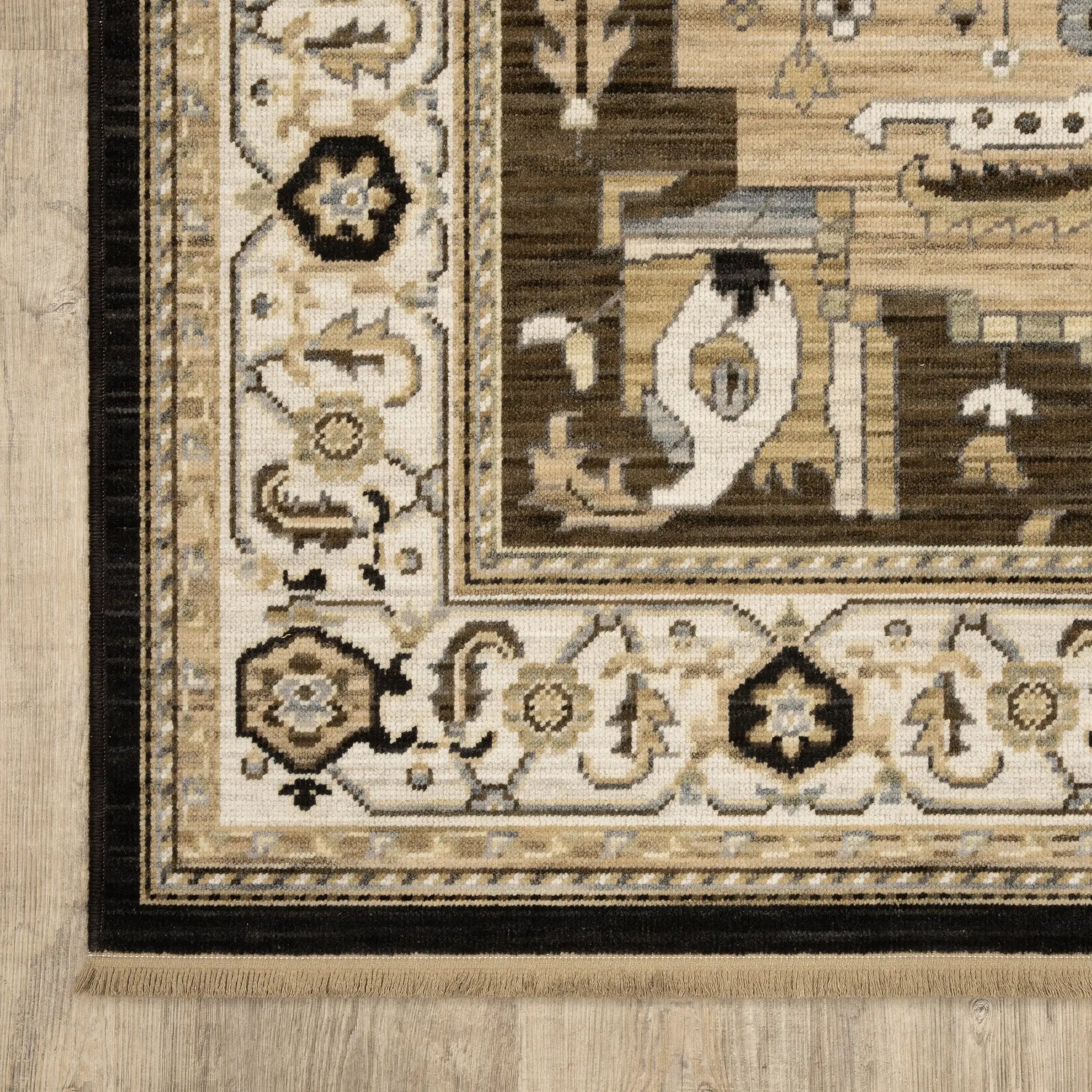 Acacia ACA08 Tan/ Black Area Rug by Oriental Weavers