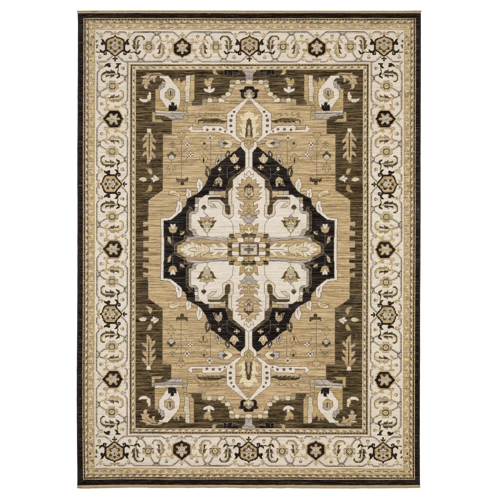 Acacia ACA08 Tan/ Black Area Rug by Oriental Weavers
