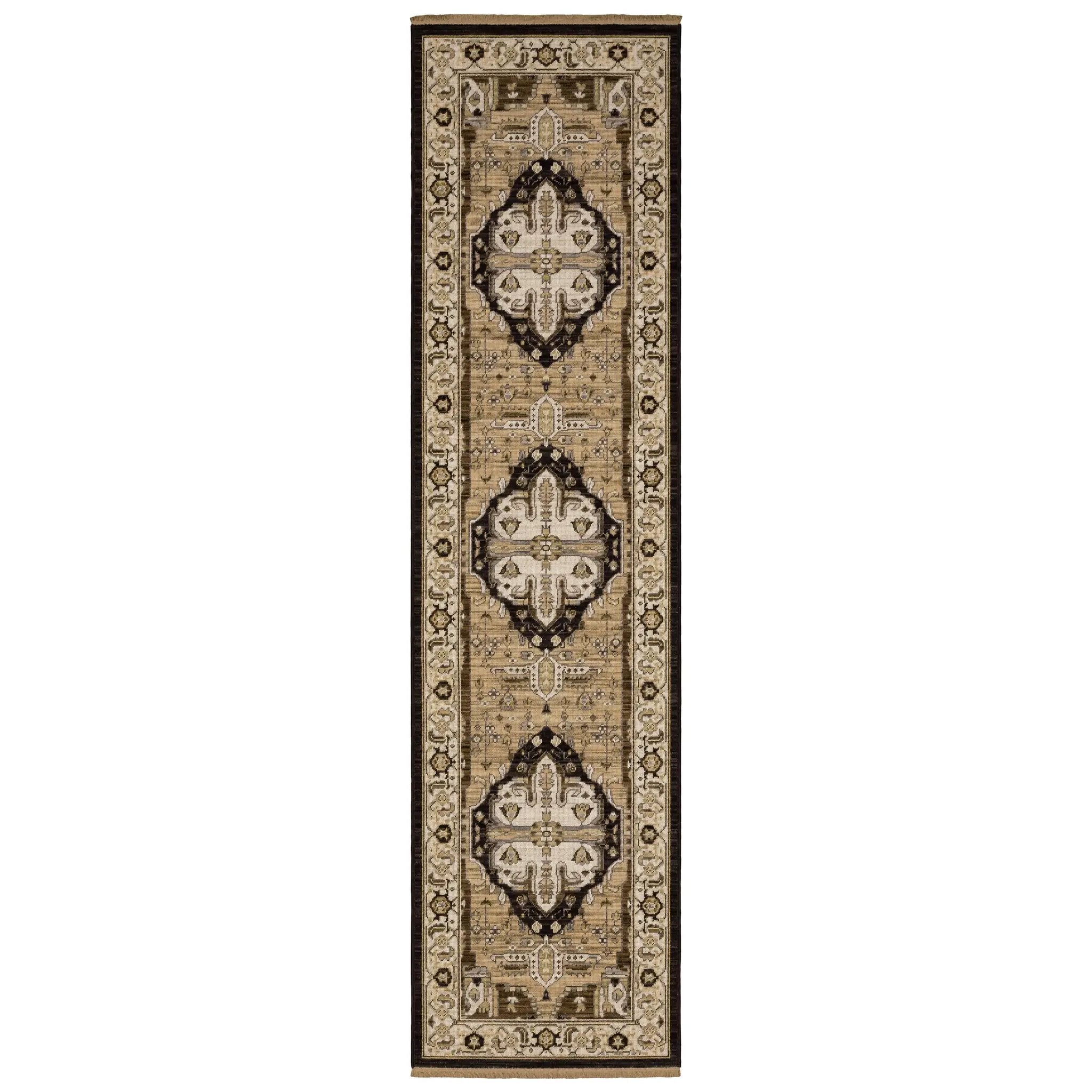 Acacia ACA08 Tan/ Black Area Rug by Oriental Weavers