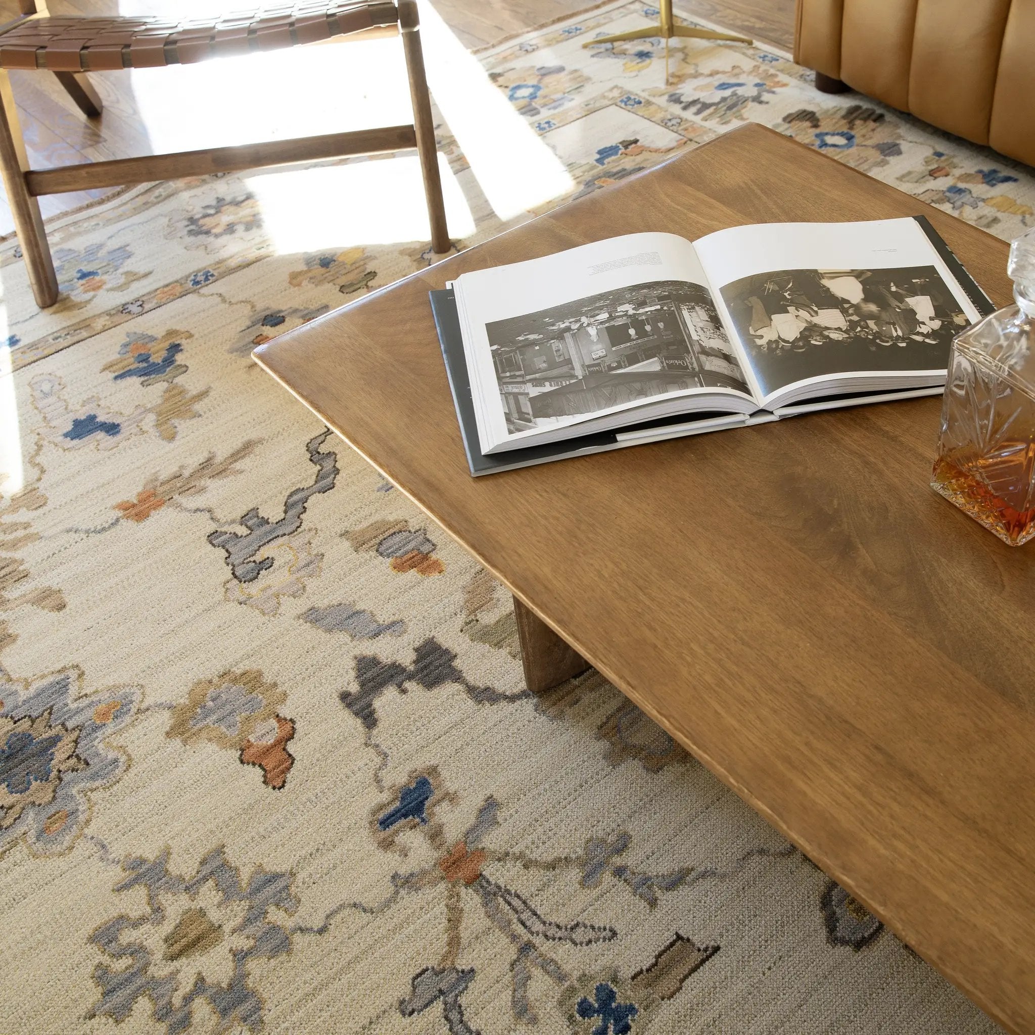 Acacia ACA13 Beige/Tan neutral traditional area rug with warm beige and tan tones, vintage-style pattern, wool nylon blend, and fringe.