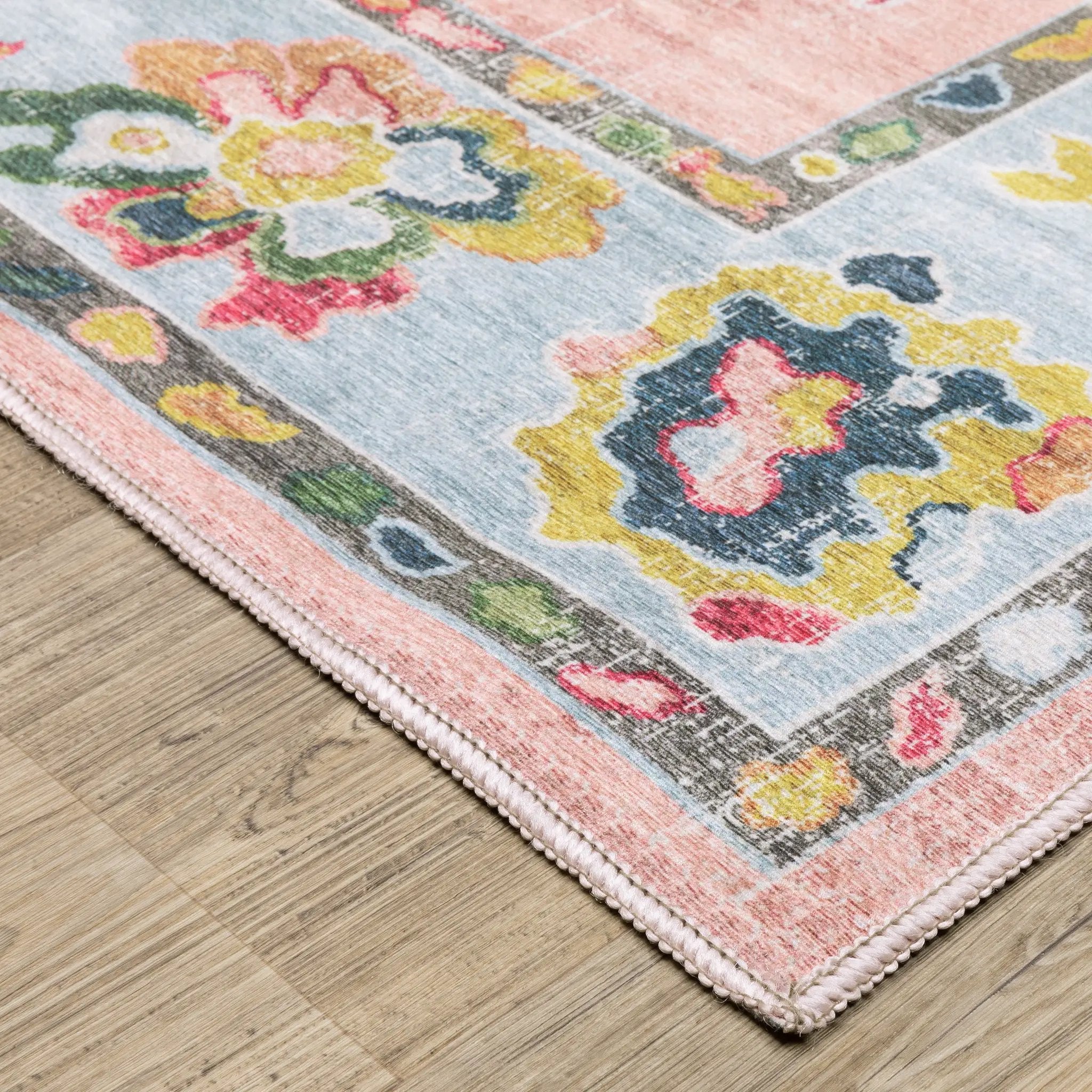 Addison ADD01 Pink/ Blue Area Rug by Oriental Weavers