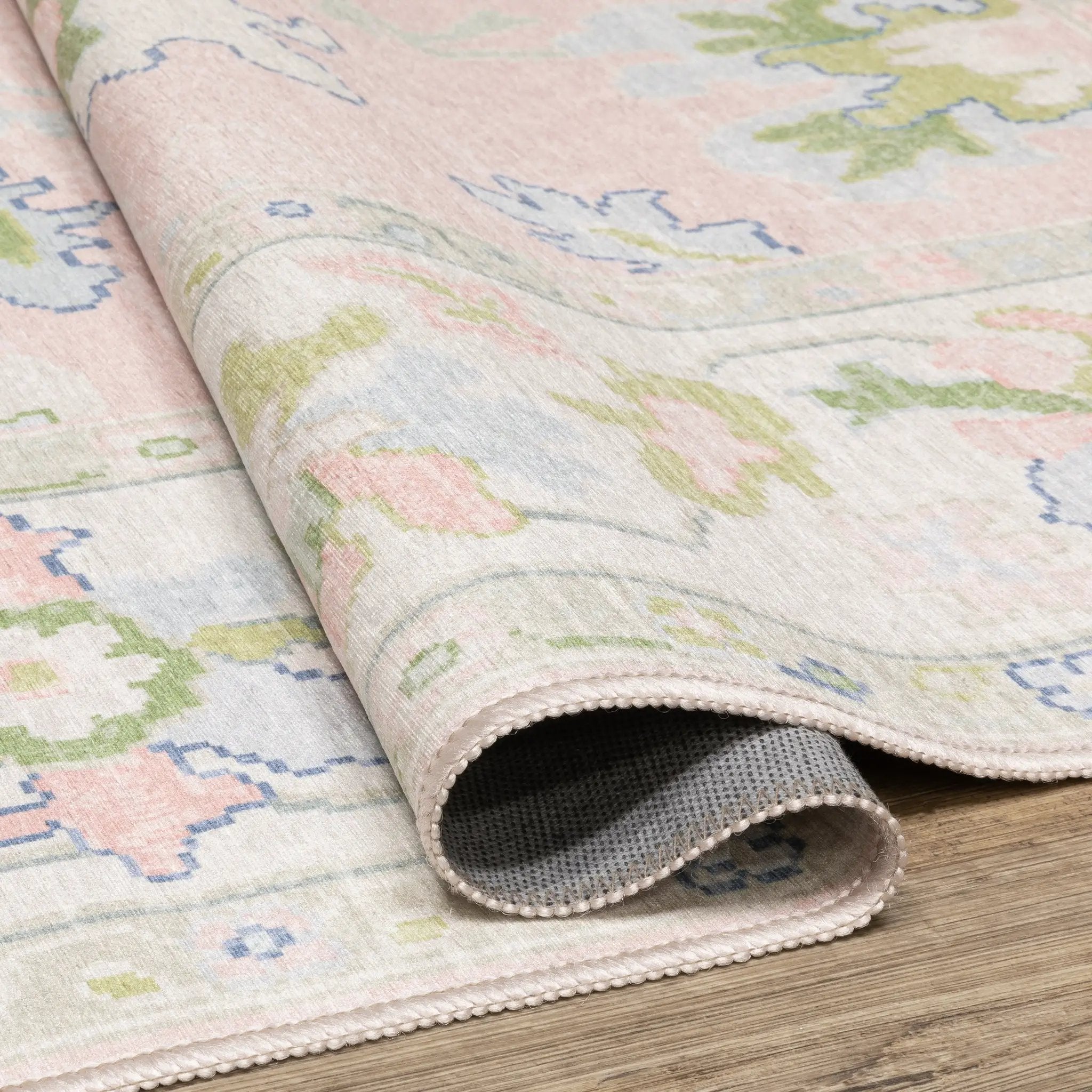 Addison ADD04 Pink/ Green Area Rug by Oriental Weavers