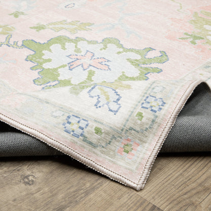 Addison ADD04 Pink/ Green Area Rug