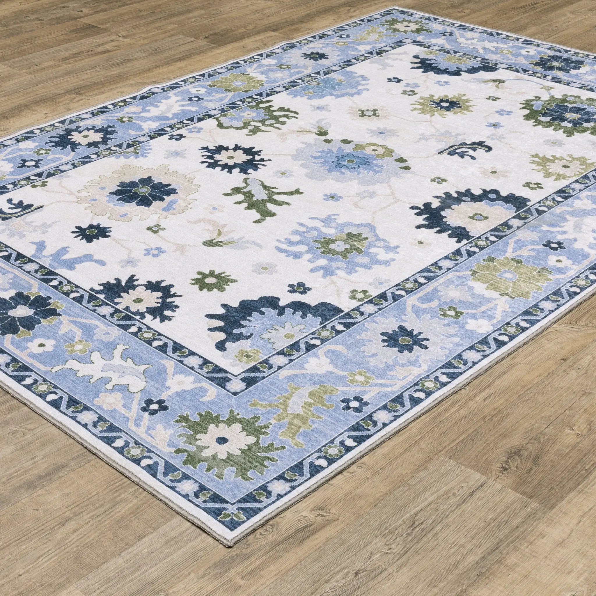Addison ADD05 White/Blue Area Rug by Oriental Weavers