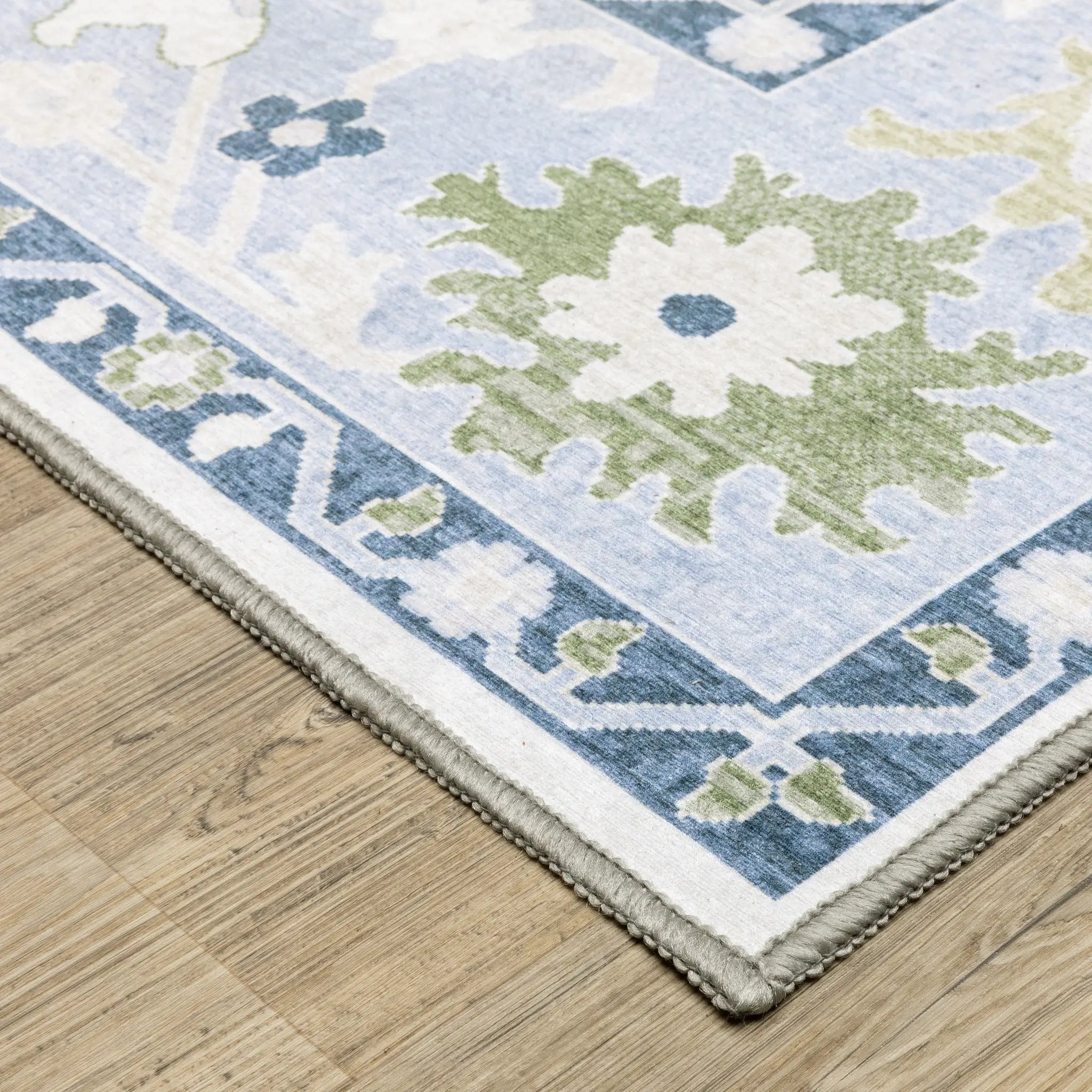 Addison ADD05 White/Blue Area Rug by Oriental Weavers