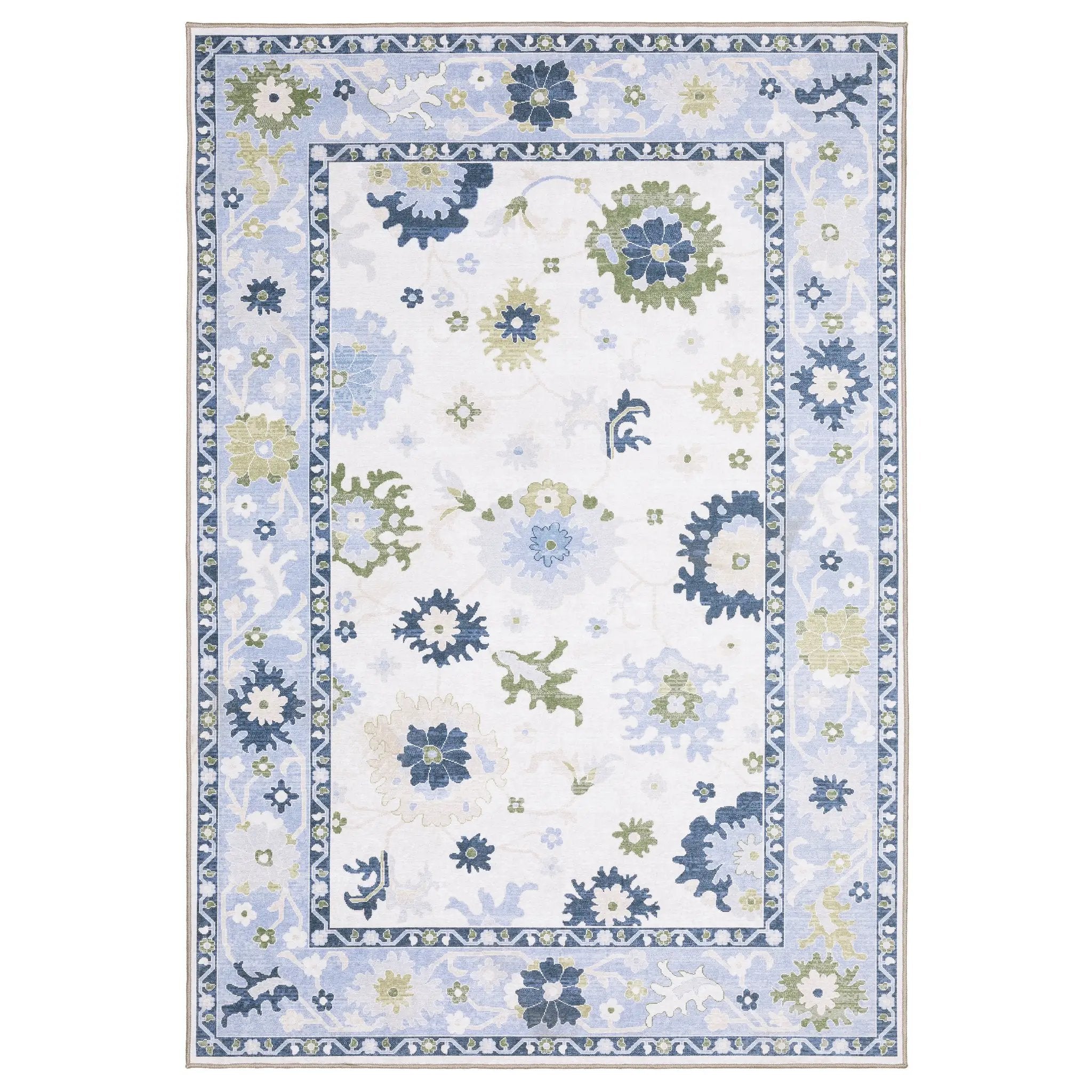 Addison ADD05 White/Blue Area Rug by Oriental Weavers