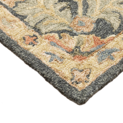Alfresco 28401 Green/Blue Area Rug, Bohemian green blue wool area rug with space-dyed texture and relaxed sun-washed pattern.