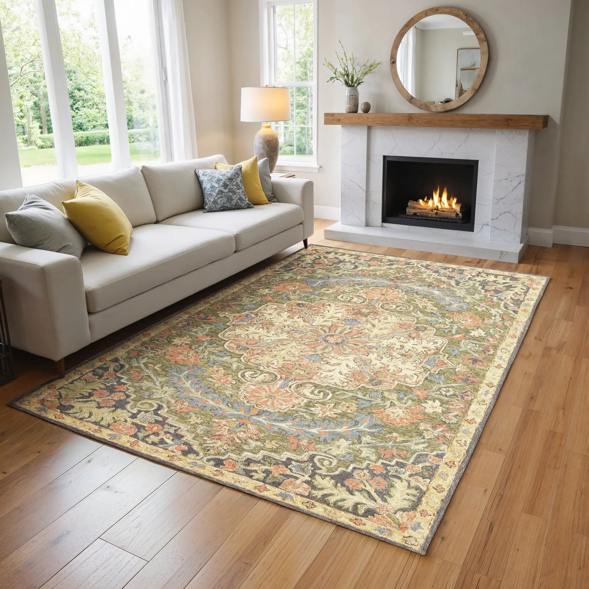 Alfresco 28401 Green/ Blue Area Rug by Oriental Weavers