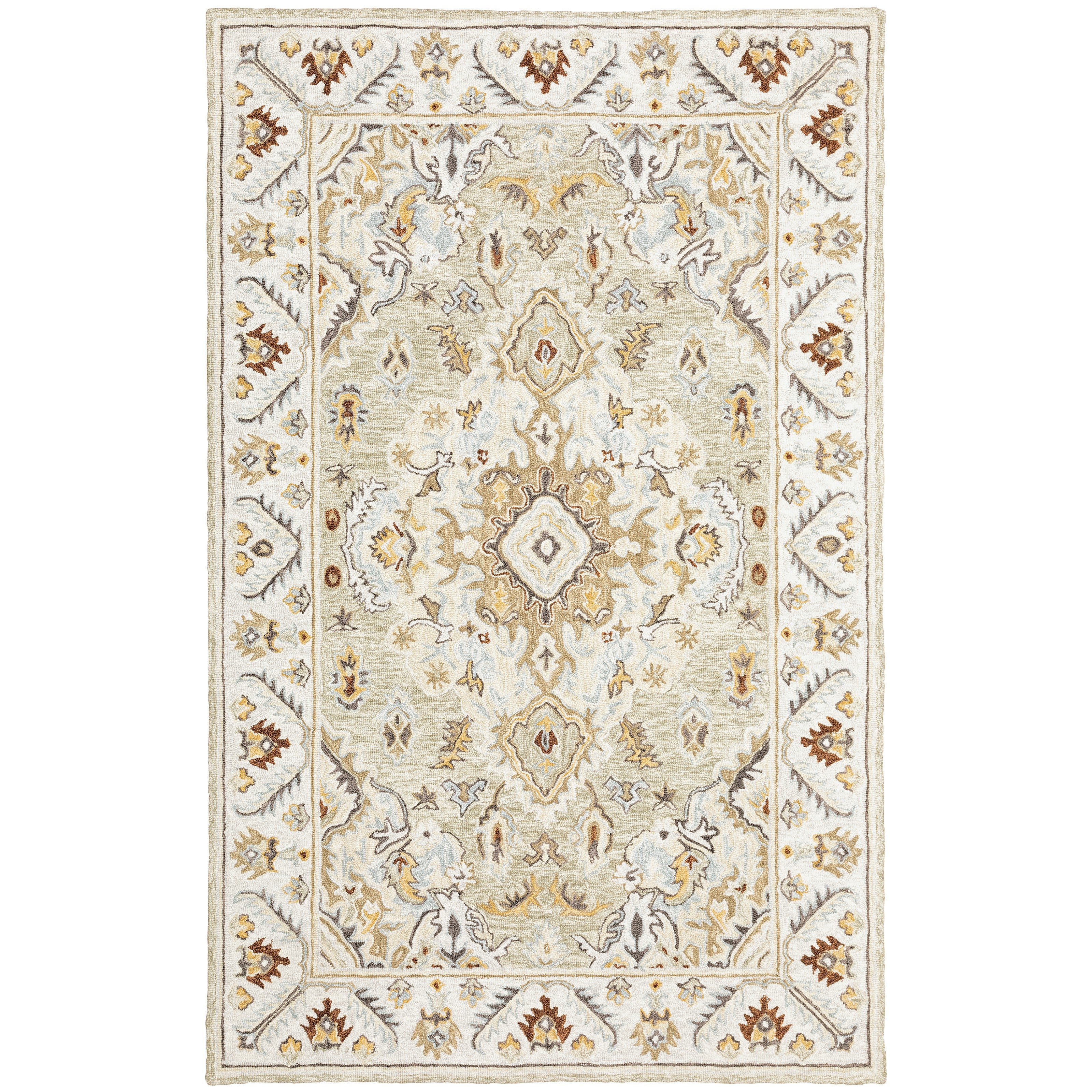 Alfresco 28403 Ivory/Beige Area Rug, Bohemian ivory beige wool area rug with textured pile and subtle sun-washed design.