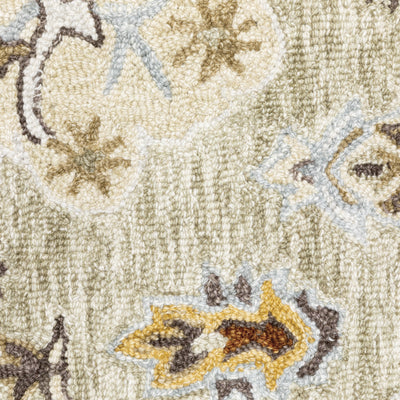Alfresco 28403 Ivory/Beige Area Rug, Bohemian ivory beige wool area rug with textured pile and subtle sun-washed design.