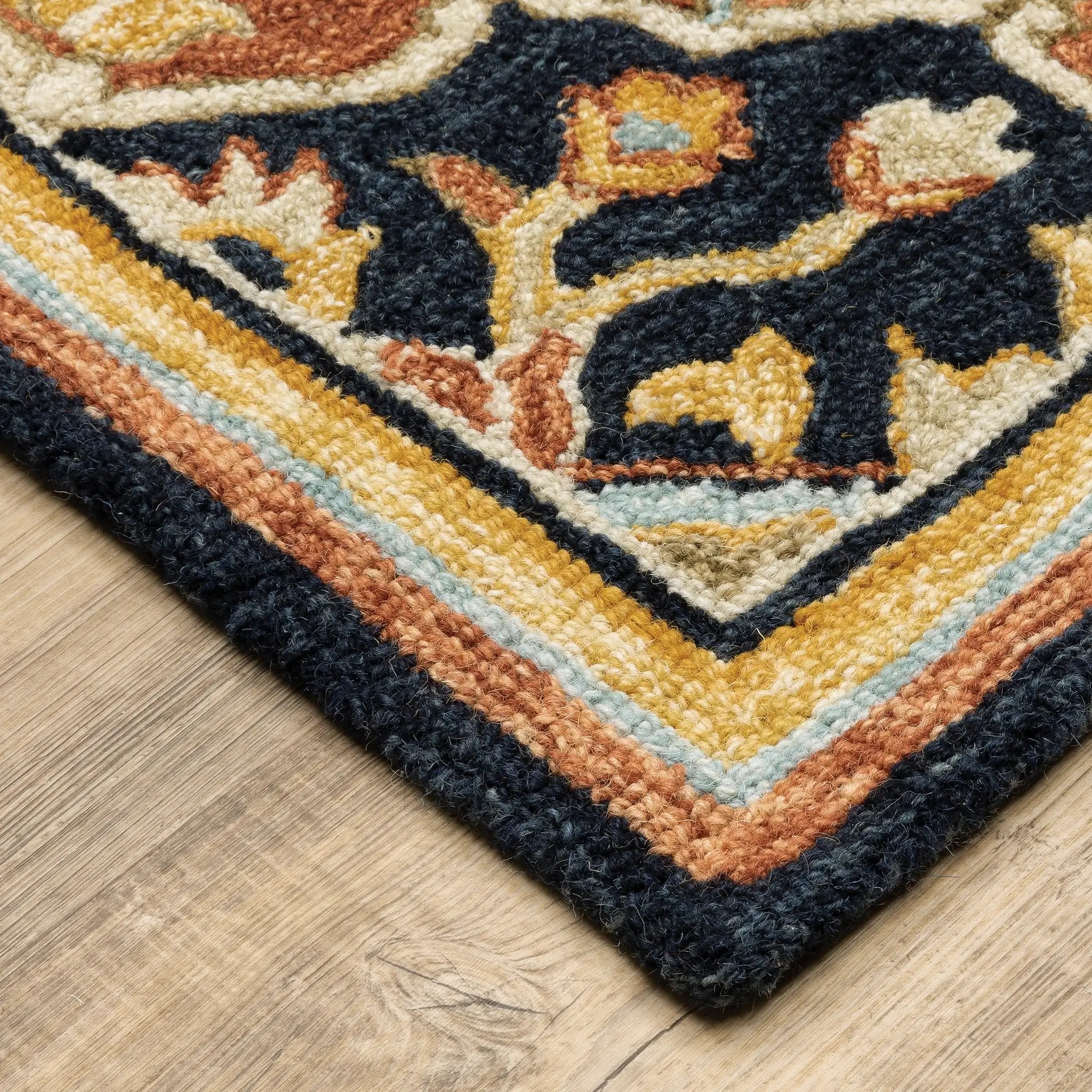 Alfresco 28408 Navy/ Rust Area Rug by Oriental Weavers