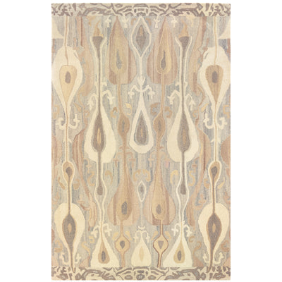 Anastasia 68000 Grey/Beige Area Rug, handmade grey, beige wool area rug with woven textile pattern and ikat-inspired motifs.
