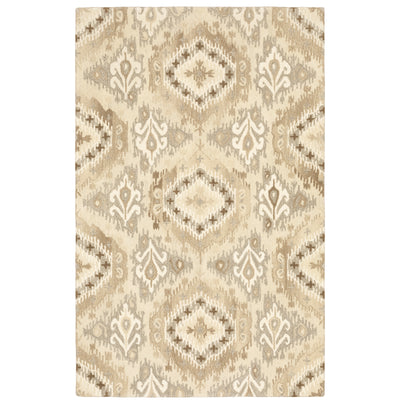 Anastasia 68003 Beige/Ivory Area Rug, handmade beige ivory wool area rug with refined traditional woven textile-inspired design.