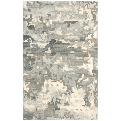 Anastasia 68006 Grey/Charcoal Area Rug, handmade grey charcoal wool area rug with ikat-inspired woven pattern and natural texture.