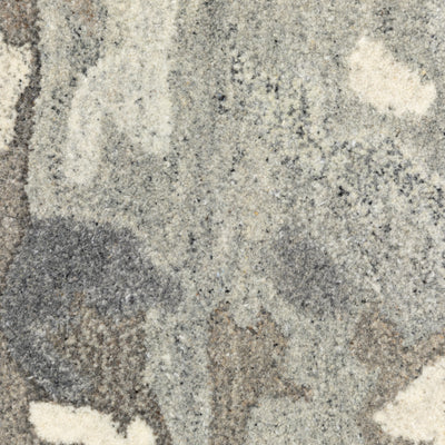 Anastasia 68006 Grey/Charcoal Area Rug, handmade grey charcoal wool area rug with ikat-inspired woven pattern and natural texture.