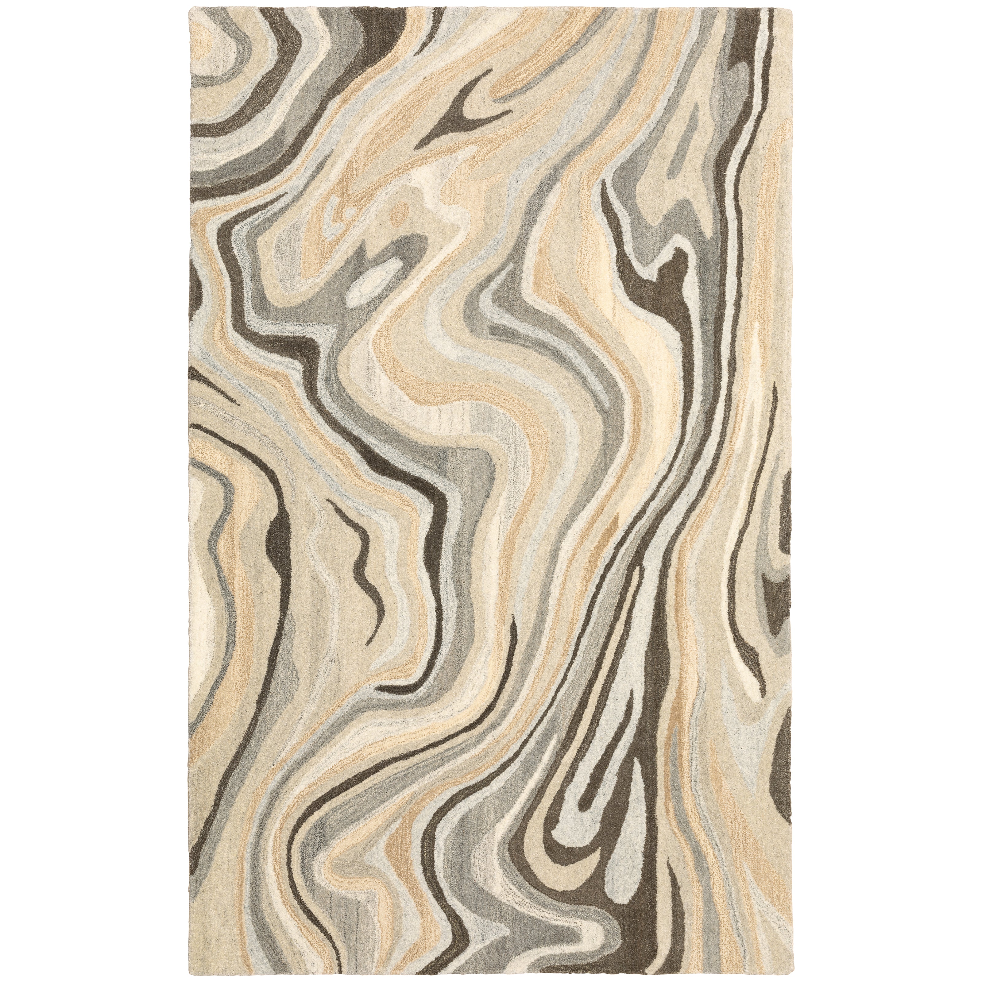 Anastasia 68007 Beige/Charcoal Area Rug, handmade beige charcoal wool area rug with updated woven textile-inspired design.