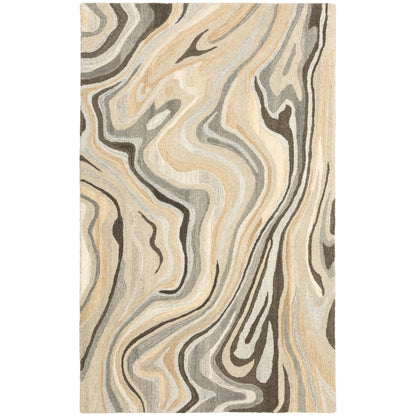 Anastasia 68007 Beige/Charcoal Area Rug, handmade beige charcoal wool area rug with updated woven textile-inspired design.