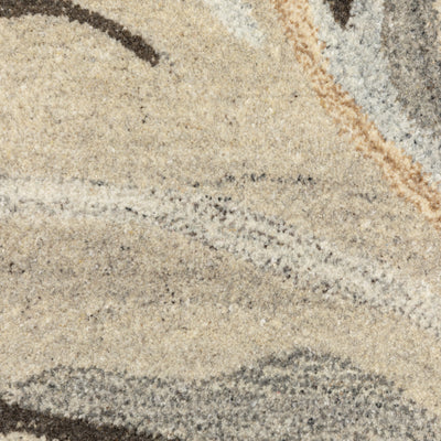 Anastasia 68007 Beige/Charcoal Area Rug, handmade beige charcoal wool area rug with updated woven textile-inspired design.