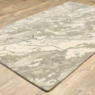 Anastasia 68008 Beige/Ivory Area Rug, handmade beige ivory wool area rug with subtle global woven textile pattern.