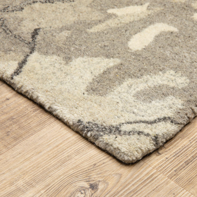 Anastasia 68008 Beige/Ivory Area Rug, handmade beige ivory wool area rug with subtle global woven textile pattern.